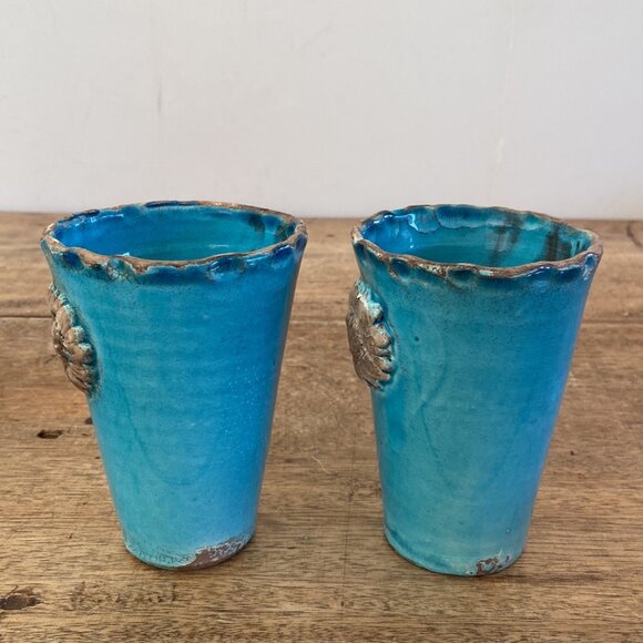 Vietri Rustic Garden Small Planter Cups - Set of 2 - Picture 3 of 11